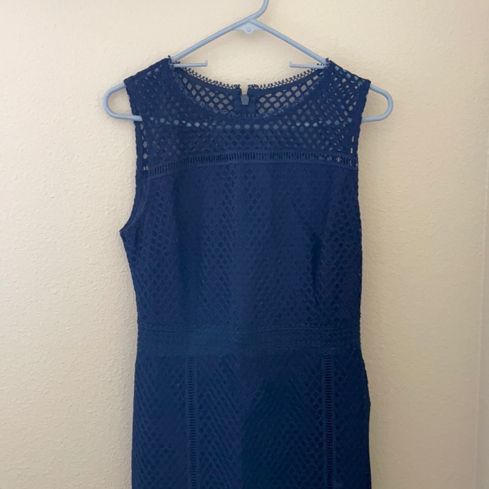 Navy blue lace/net material dress